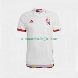 Camisola Bélgica Homem Equipamento Segundo Copa do Mundo 2022 Manga Curta